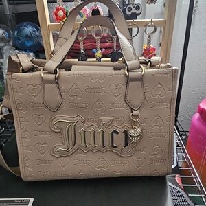 Juicy Couture Beige Embossed Satchel